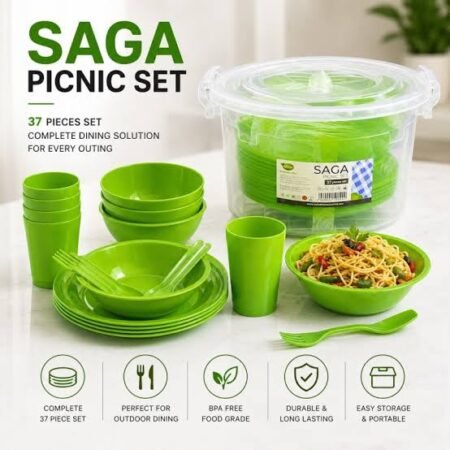 Saga Picnic Set   (6pcs Big Plate Set)  (6pcs Small Plate Set)  (6pcs bowl Set)  (6pcs Glass Set) (6pcs Spoon Set) (6pcs Folk Set)