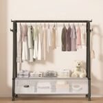 Portable Wardrobe Drying Cloth Rack (Size 105x42x165CM)