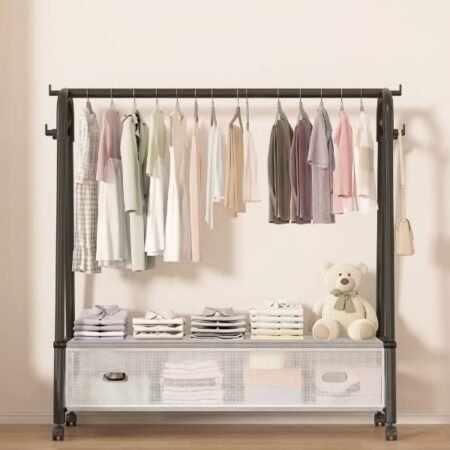 Portable Wardrobe Drying Cloth Rack (Size 105x42x165CM)