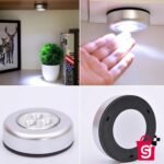 1 Pcs Mini Wireless 3 LED Push Touch Wall Light Mini LED Battery Powered Wireless Stick Tap Touch Lamp Stick-on Push Light Wall Staircase Rack