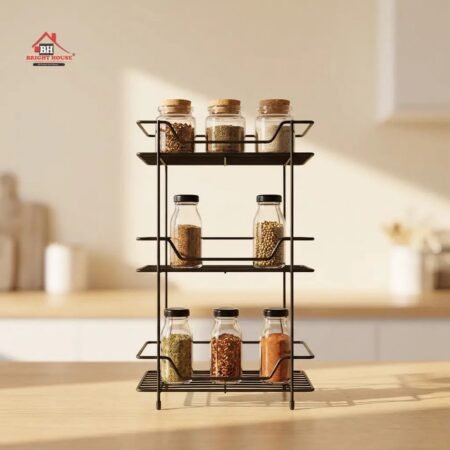 Pure Stainless Metal Square 3 Layers Multipurpose Rack