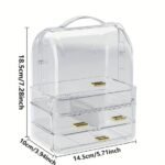 Acrylic 3 Drawer Transparent Mini Cosmetic Leather Organizer 🇨🇳
