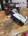 Raf Super Speed Scarlett Hand Mixer - 7 Speed Egg Beater with Chrome Beater + Dough Hook (White) (Premium Quality 🇨🇳)