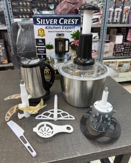 Silver Crest Kitchen Expert 10in1 Meat & Vegetable Chopper 🇨🇳   3 Litre Capacity  850 Watt  6 Golden Blades